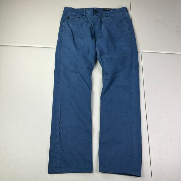 Adriano Goldschmied The Everett Slim Straight Blue Houndstooth Pants 32x30 - Picture 1 of 11